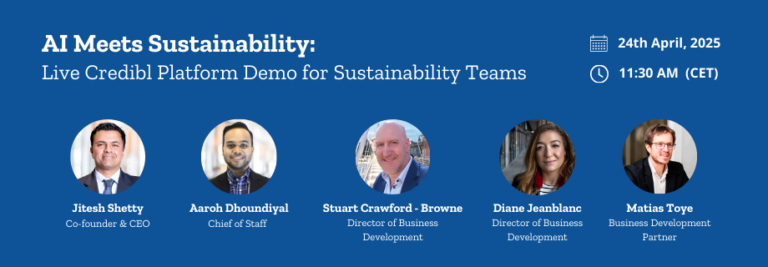 AI Meets Sustainability Webinar - Live Credibl Platform Demo for Sustainability Teams